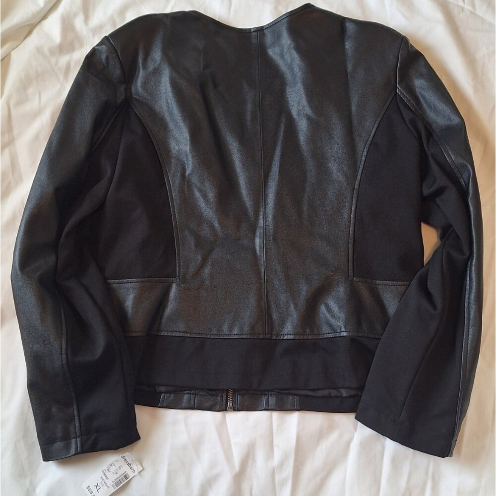 Women’s Black Faux Leather Jacket, XL - Dress Barn NWT - Picture 8 of 8